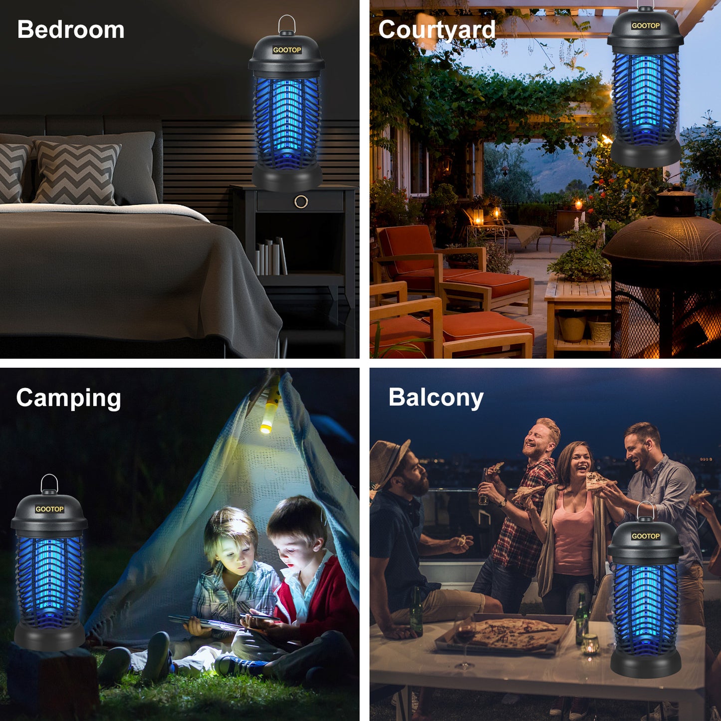 GOOTOP Bug Zapper,Electronic Mosquito Zappers for Outdoor and Indoor,Fly Pest Attractant Trap for Patio