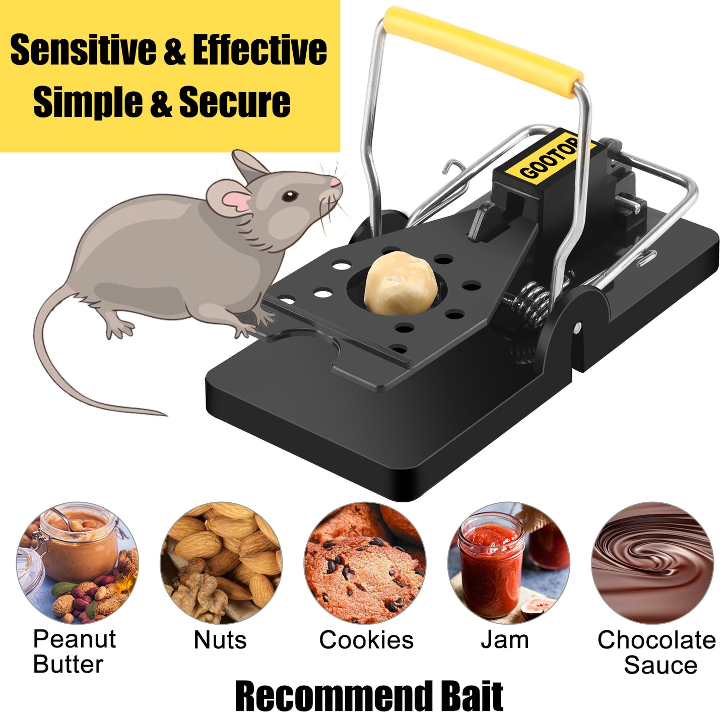 GOOTOP Mouse Traps, Mice Traps for House - Pack of 8