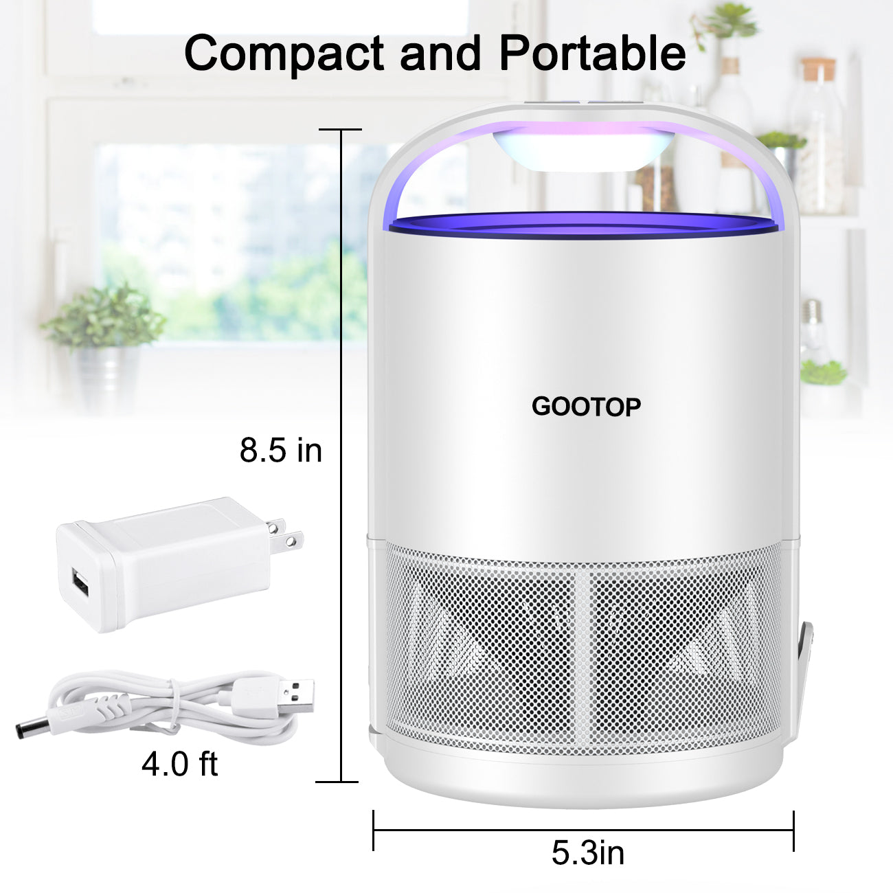 GOOTOP Fly Traps, Gnat Trap, Moth Traps, Mosquito Catcher Indoor with 10 Sticky Glue Boards Mosquito Traps (White)