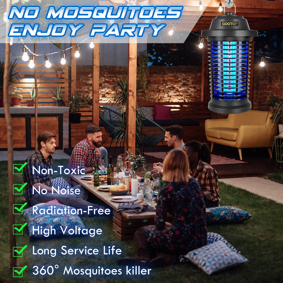GOOTOP Bug Zapper Outdoor Electric, Fly Zapper Mosquito Zapper Electronic Insect Killer