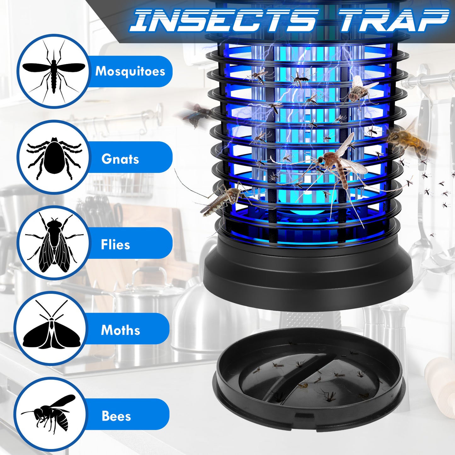 GOOTOP Bug Zapper Outdoor Electric, Fly Zapper Mosquito Zapper Electronic Insect Killer