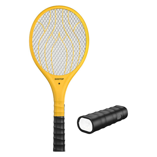 GOOTOP Bug Zapper, 2 in 1 Electric Fly Swatter & Detachable Flashlight 4,000 Volt, USB Charging Cable Fly Zapper for Indoor and Outdoor